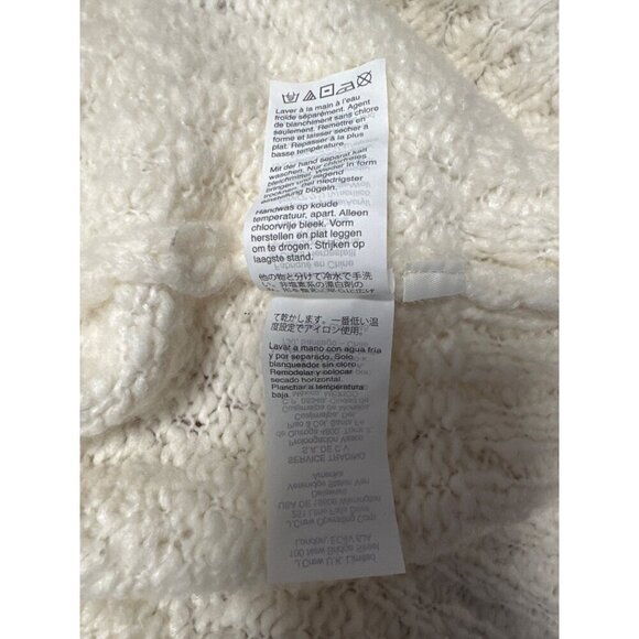 J Crew Womens Ivory Wool Alpaca Blend Chunky Knit Cowl Neck Sweater Size L - Picture 8 of 11